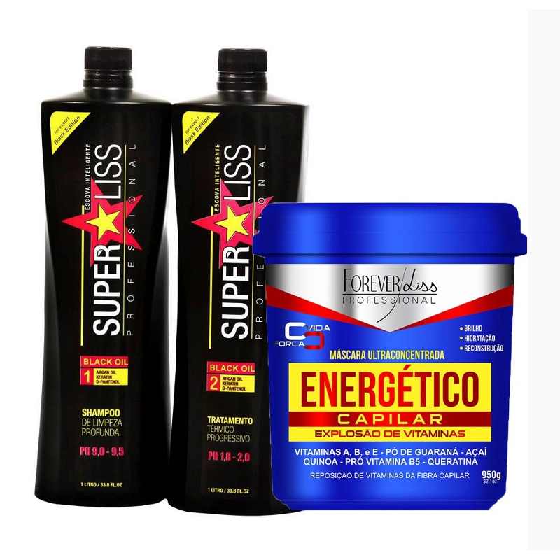 Superliss Tratamiento Negro 1l + Forever Liss Energetic 1kg