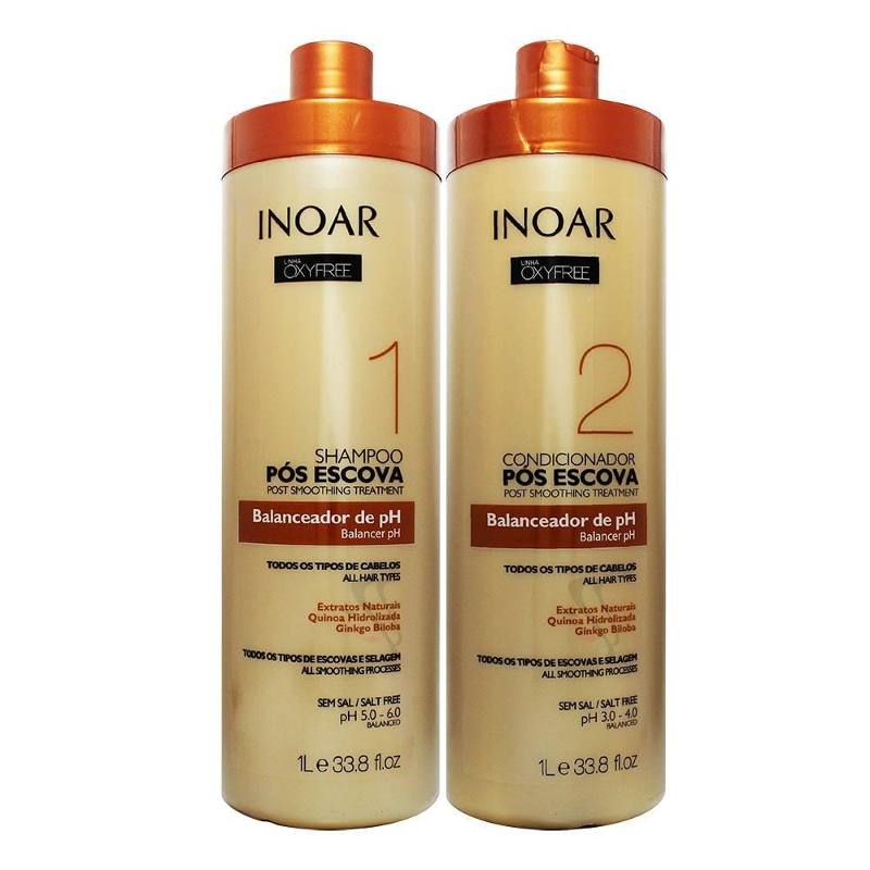 Inoar Oxyfree Kit Shampoo E Condicionador Pós Escova 1l