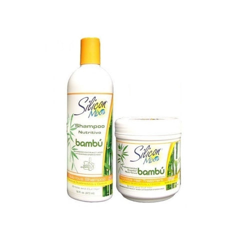 Kit Champú Silicon Mix Bambú 473ml Y Máscara De Pestañas 450ml