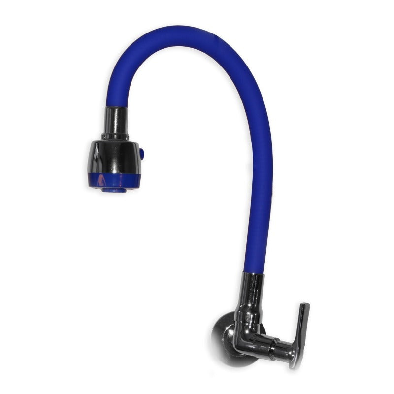 Color Blue Kitchen Wall Tap Flexible Rod 1/4 Turn