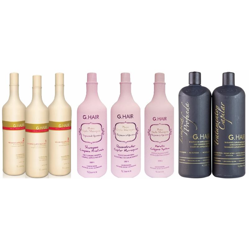 G Hair 2 Kits Progresivos + 1 kit Tratamiento Reductor 8x1 litro