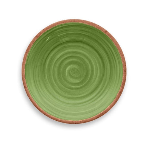 Kit 4 Rustic Tarhong Melamine Green Dessert Plates