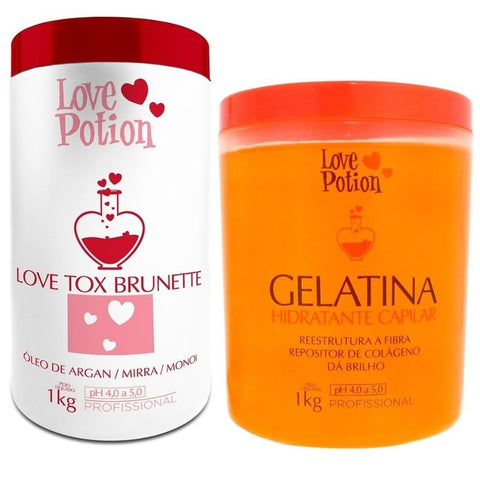 Love Potion Gelatina Hidratante 1kg+love Tox Morena +tostada