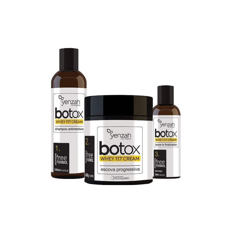 Yenzah Botox Whey Fit Cream Kit de Botox con cepillo progresivo