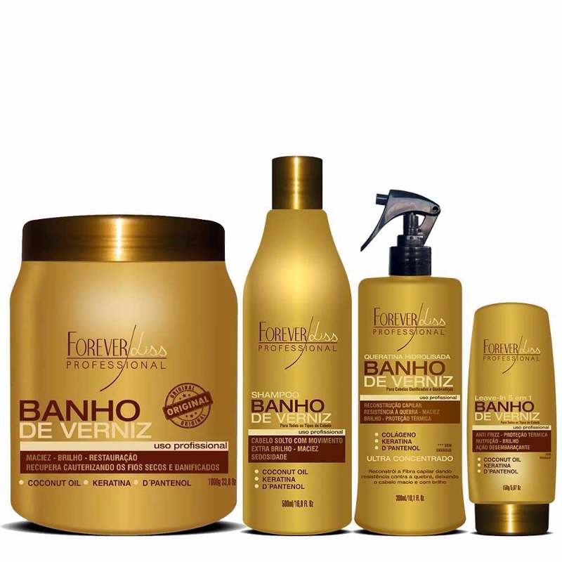 Kit Forever Liss Banho De Verniz 1kg